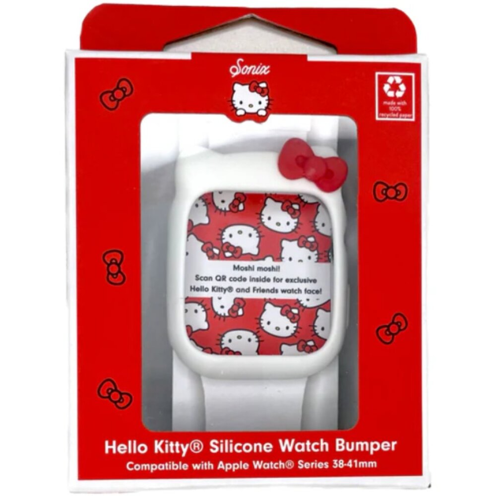 🔥3/$30 NIB SONIX Sanrio Hello Kitty Apple Watch Silicone Bumper Case 38-41mm
